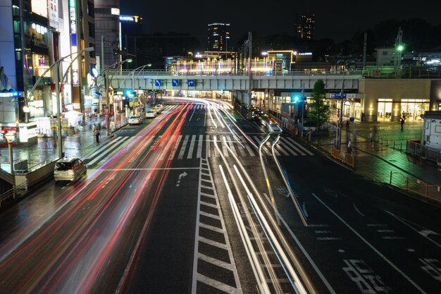 Light Trails on Road at Night – Free Download