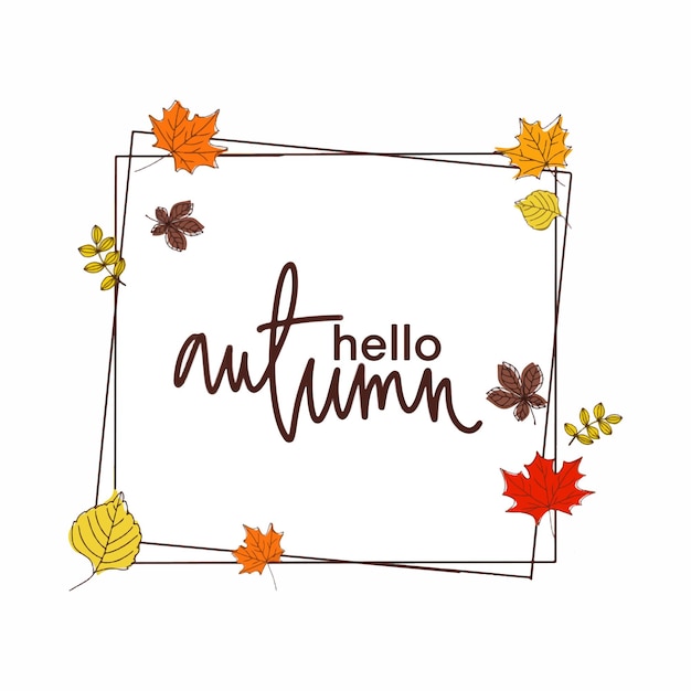 Autumn Leaves Background Pattern Vector Frame – Free Download