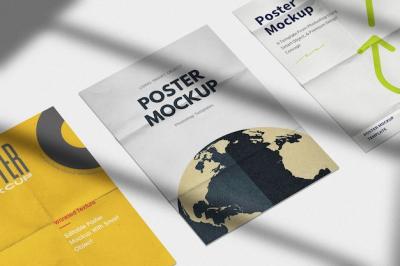 Realistic Glued Poster Mockup – Download Free Stock Photo