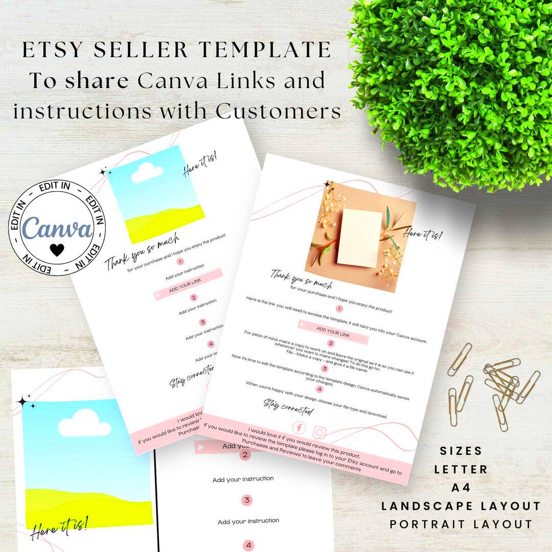 Etsy Listing Instructions Template Canva Editing Instructions for Etsy 