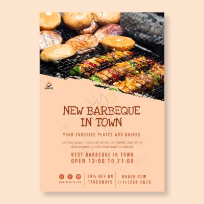 Delicious BBQ Poster Template – Free Download