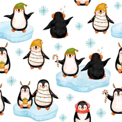 Christmas Penguins in Hats Pattern – Free Download