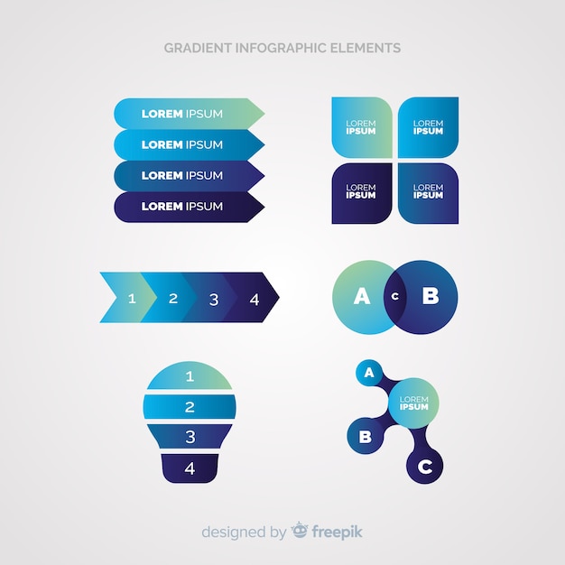 Gradient Infographic Elements Collection – Free Download