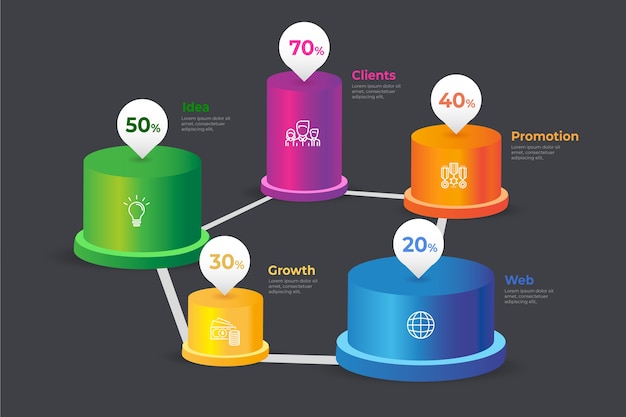 3D Bars Infographic Concept – Free Stock Photo Download