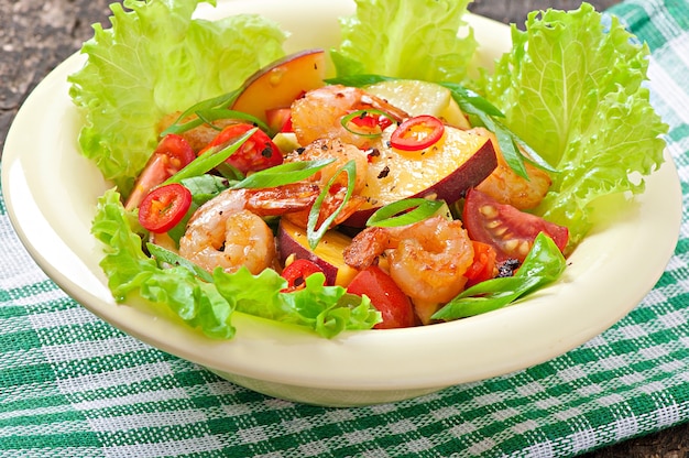 Shrimp Salad with Peaches, Tomato, Avocado, and Lettuce – Free Download