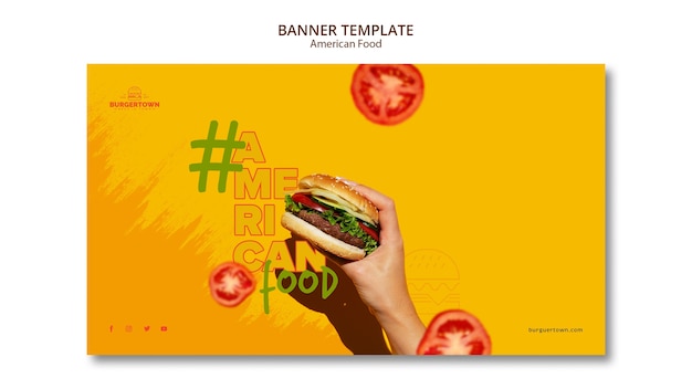 American Food Banner Template Design – Free Download