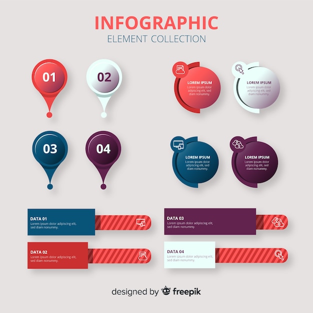 Gradient Style Infographic Elements Collection – Free Download