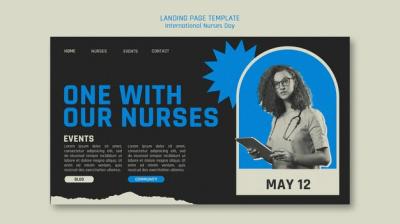 International Nurses Day Flat Design Landing Page Template – Free Download