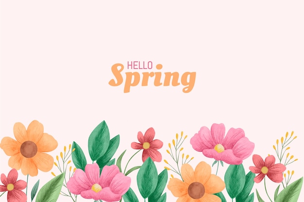 Spring Watercolor Floral Background – Free Download