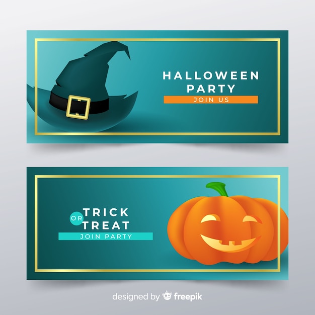 Realistic Modern Halloween Banners – Free Download