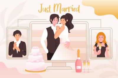 Online Wedding Ceremony Vector Templates – Free Download