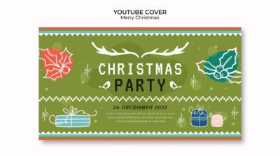 Hand Drawn Christmas Party YouTube Cover – Free to Download