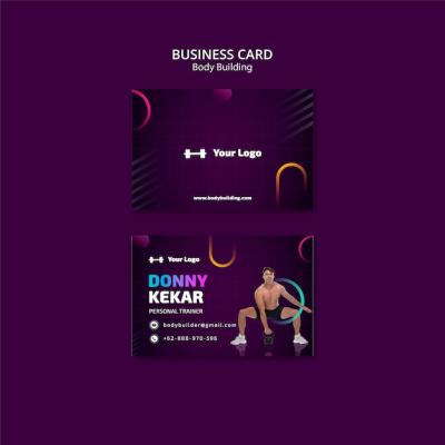 Gradient Body Building Business Card Template – Free to Download