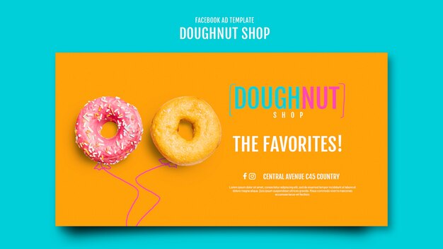 Delicious Doughnut Shop Facebook Template – Free Download