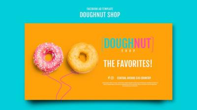 Delicious Doughnut Shop Facebook Template – Free Download