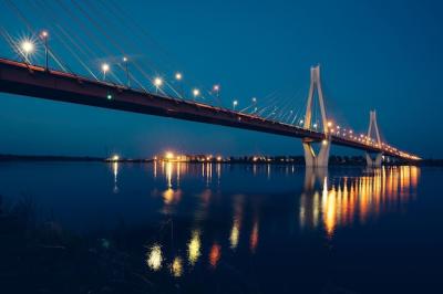 Night Glowing Bridge Over the River – Free Stock Photo, Download for Free