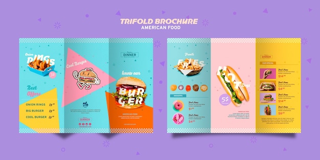 American Food Concept Trifold Brochure – Free Download