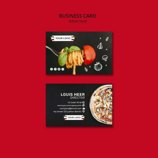 Italian Cuisine Business Card Design – Free Download