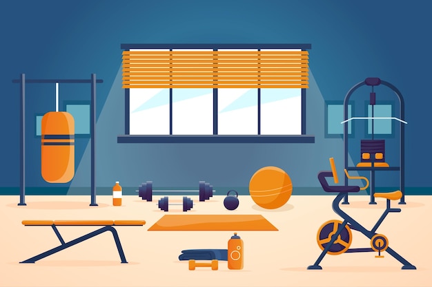 Gradient Home Gym Illustration – Free Download