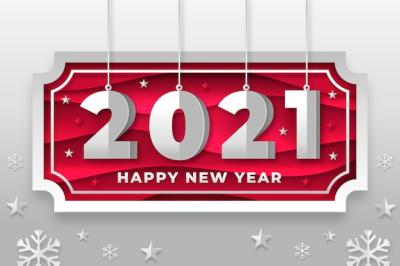 Paper Style Background for New Year 2021 – Free Download