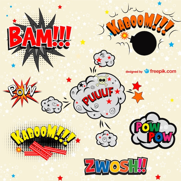 Dynamic Comic Book Onomatopoeias – Free Download