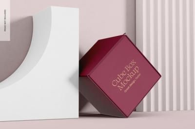 Luxurious Cube Box Mockup Perspective 02 – Free Download