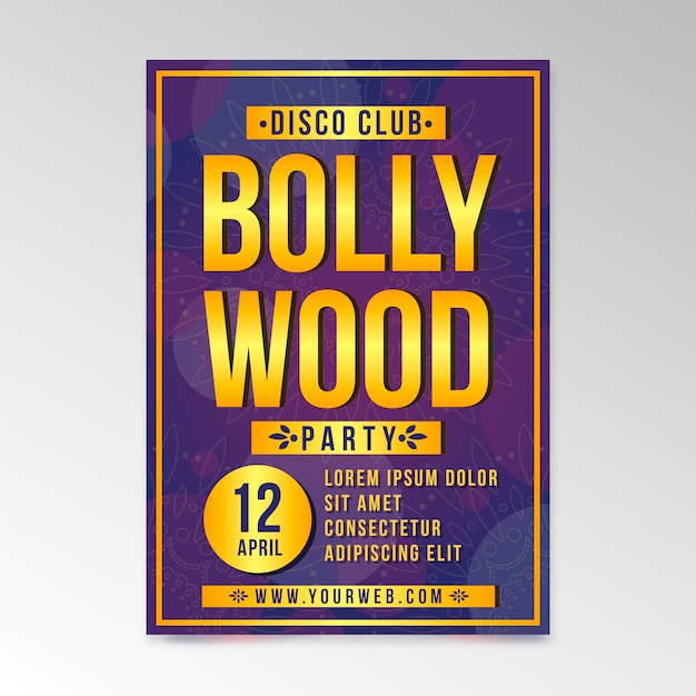 Bollywood Party Theme Poster Template – Free Download, Download Free Stock Photo