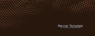 Modern Halftone Design Banner Template in Brown Color – Free Download