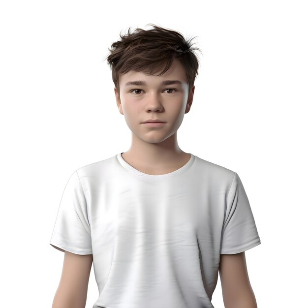 Teenage Boy in a White T-Shirt â Free Stock Photo for Download