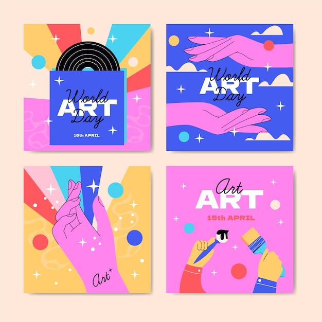 Stunning Flat World Art Day Instagram Post Collection – Free to Download