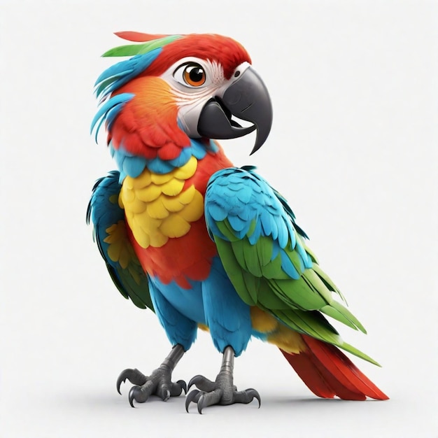 A Parrot 3D Character on a White Background – Free to Download