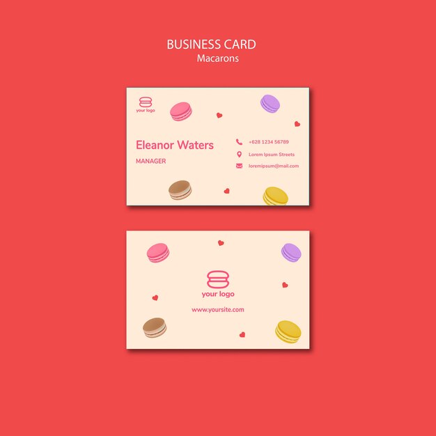 Macaron-Themed Business Card Template for Free Download