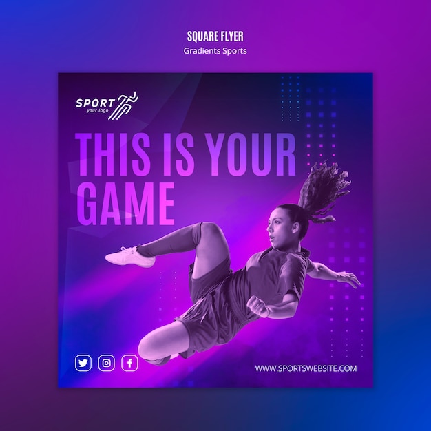 Gradient Sport Flyer Template Concept – Download Free Stock Photo