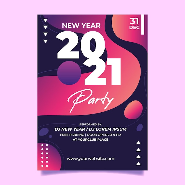 Abstract New Year 2021 Party Flyer Template – Free Download