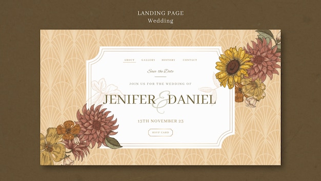 Floral Wedding Celebration Landing Page – Free Download