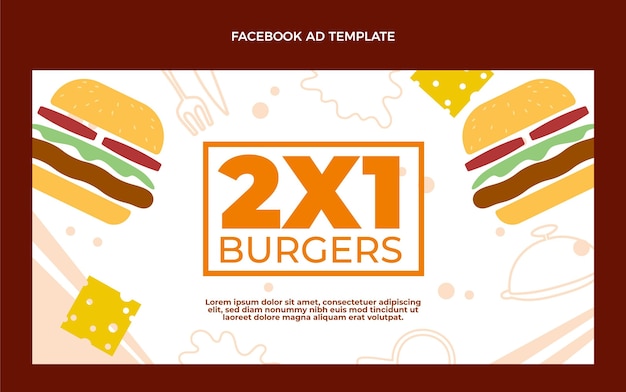 Flat Food Facebook Ad – Free Download