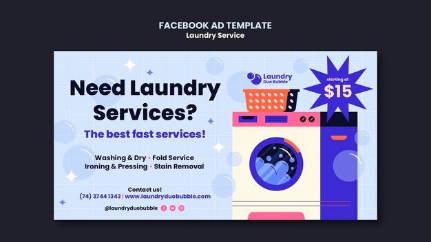 Laundry Service Facebook Template – Free Download