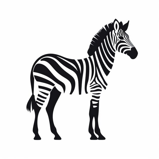 Minimalist Black And White Zebra Silhouette Illustration – Free Download