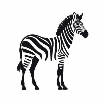 Minimalist Black And White Zebra Silhouette Illustration – Free Download