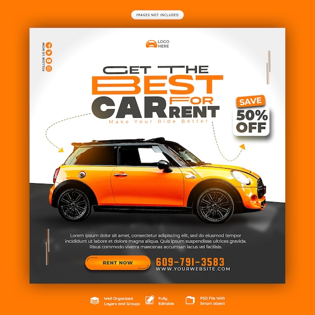 Car Rental and Automotive Social Media Banner Template – Free Download