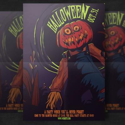 Halloween Party Flyer Template – Free Download, Download Free Stock Photo