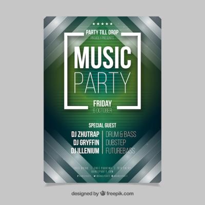 Geometric Music Party Poster – Free Download