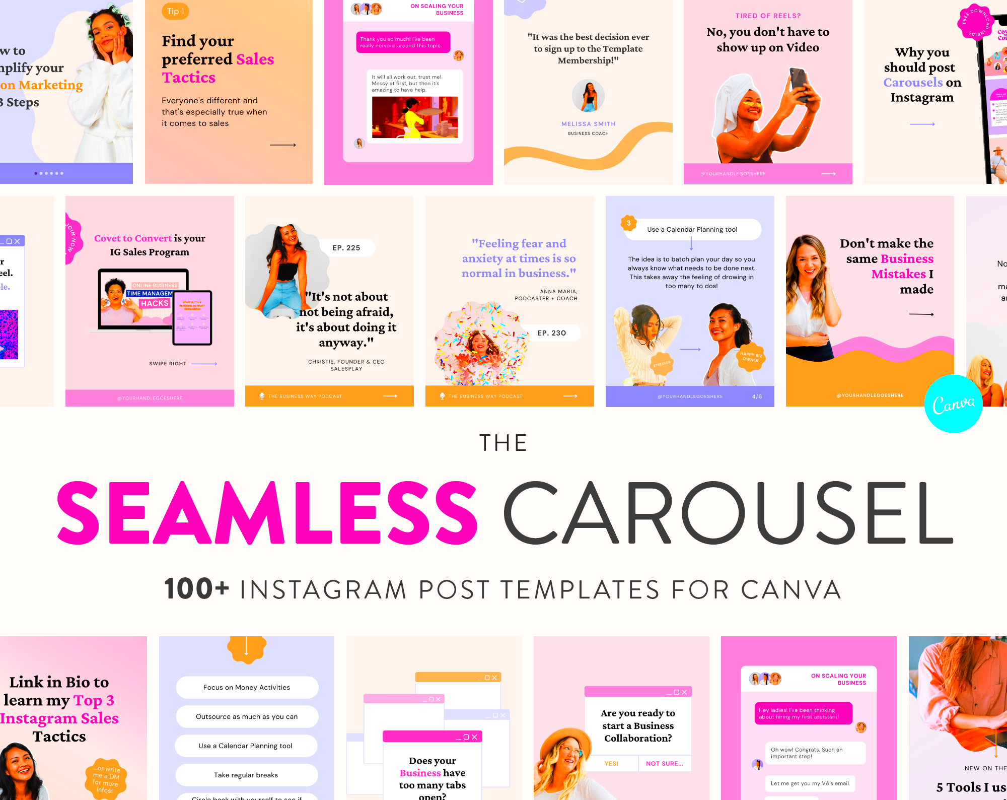 Instagram Carousel Templates for Canva My Social Boutique