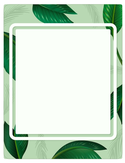 Green Tropical Plants Border Template – Free Download