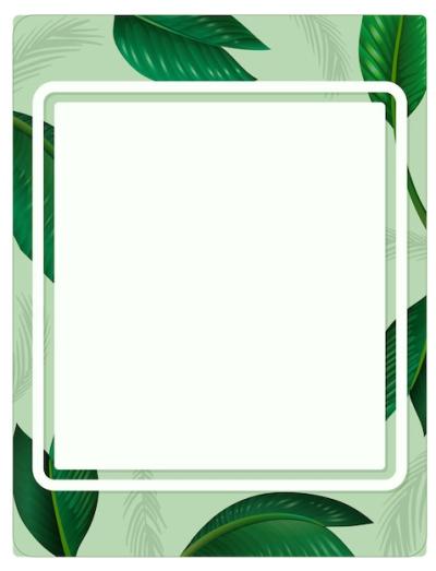 Green Tropical Plants Border Template – Free Download