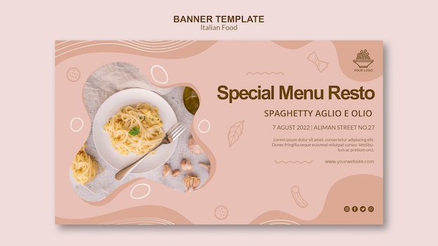 Italian Food Banner Template – Free Download