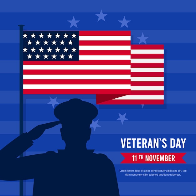 Flat Design Veterans Day Vector Templates – Free Download