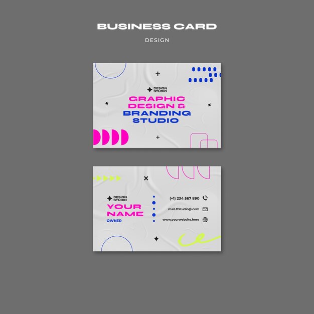 Flat Design Studio Business Card – Free Download Stock Photo