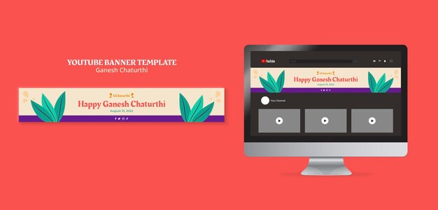 Ganesh Chaturthi YouTube Banner Template – Free Download