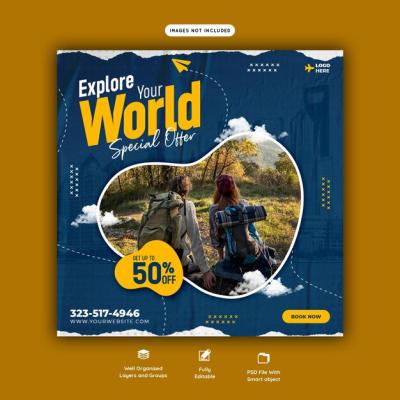 Travel and Tourism Instagram Post Template – Free Download